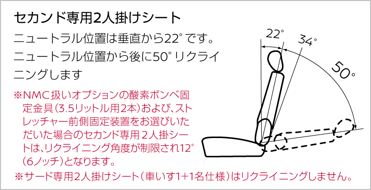 セカンド専用2人掛けシート